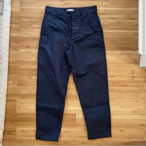 Alex Mill Flat Front Chino Navy Blue Pants Size 30 Waist Loose Thigh Tapered Leg